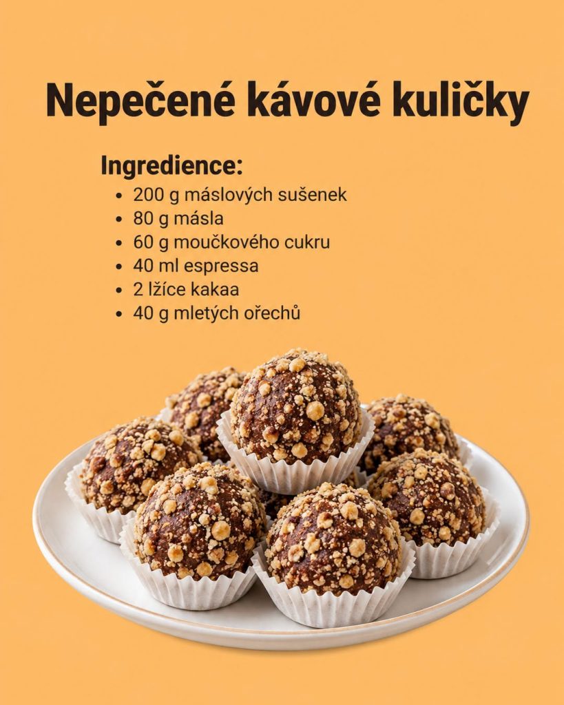 Nepečené kávové kuličky