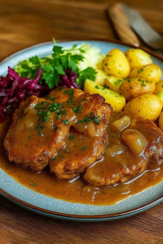 Dajte mi vedieť v komentároch, čo si myslíte🥰Bravčové plátky v cibuľovej omáčke👇 ⤵ Podelím sa o recept v komentároch 👇👇